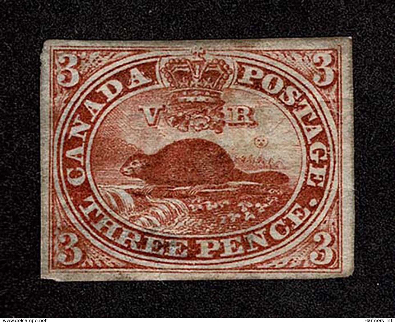 Lot # 444 1853, Beaver, 3d Brown Red - Used Stamps