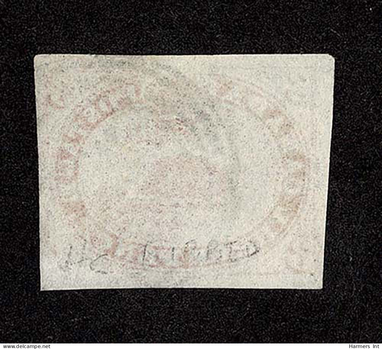 Lot # 445 1852, Beaver, 3d Red, Ribbed Paper - Usados