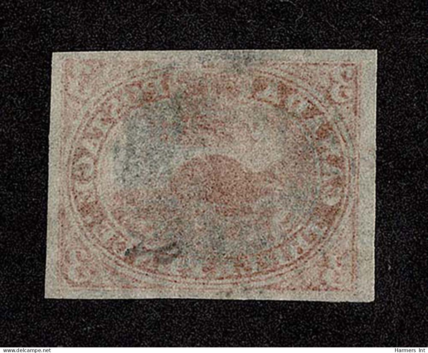 Lot # 447 1852, 3d Orange Red, Thin Paper - Usados