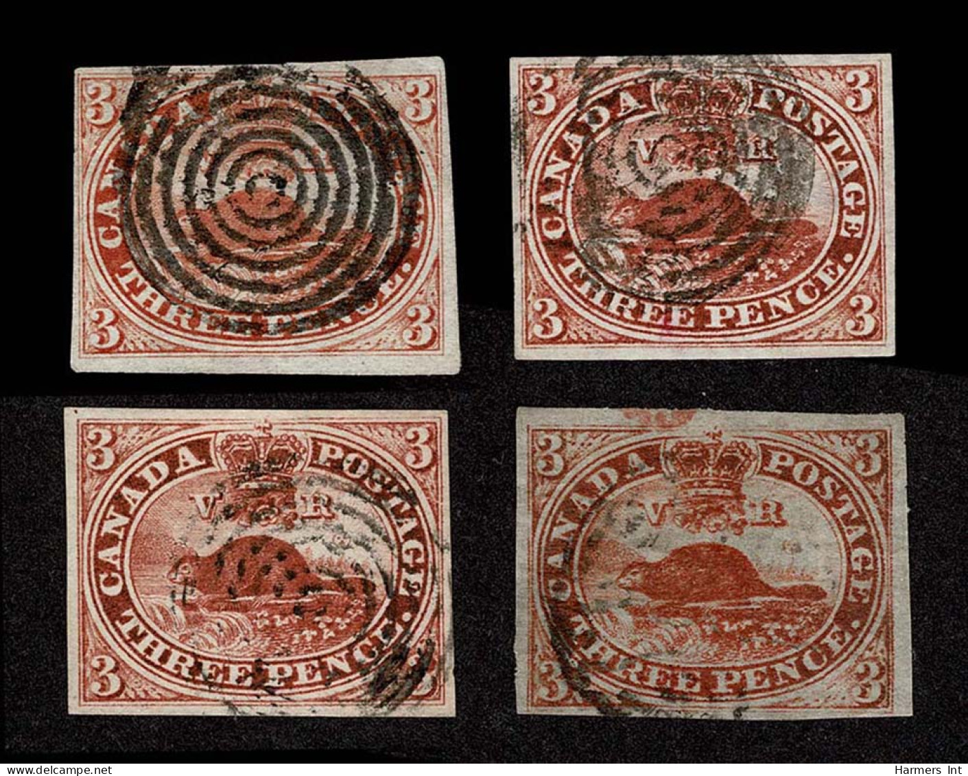 Lot # 454 1852-1857, Beaver, 3d Red - Usados