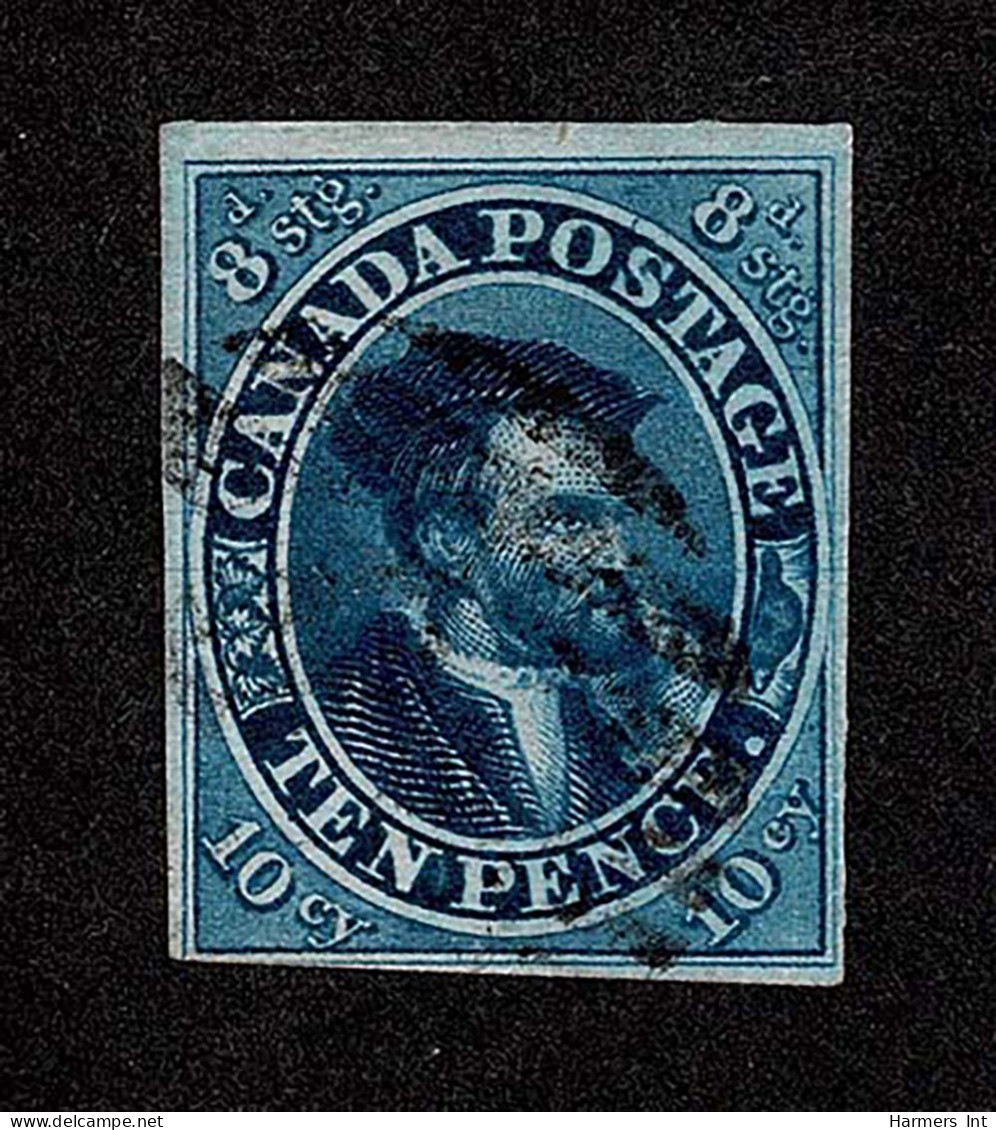 Lot # 460 1855, Jacques Cartier, 10d Blue, Thick Paper - Used Stamps