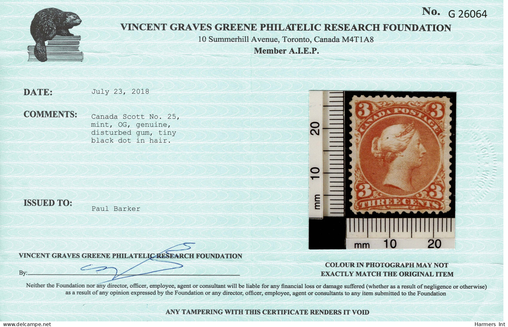 Lot # 471 1868, Large Queen, 3¢ Red - Neufs