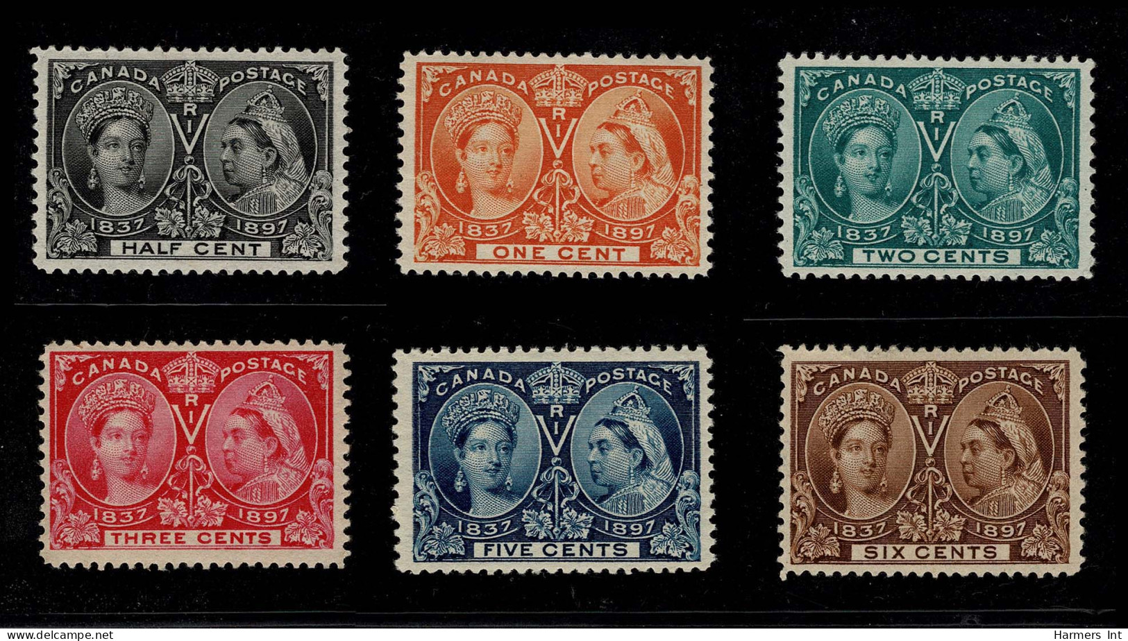 Lot # 474 1897, ½¢-$5 Queen Victoria Jubilee Complete - Neufs