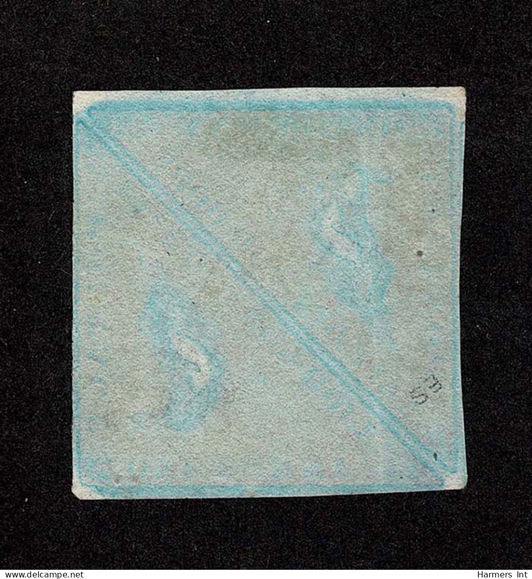 Lot # 480 1853 “Triangular”, Perkins Bacon Printing, 1d Deep Brick Red On Deeply Blued Paper PAIR - Cape Of Good Hope (1853-1904)