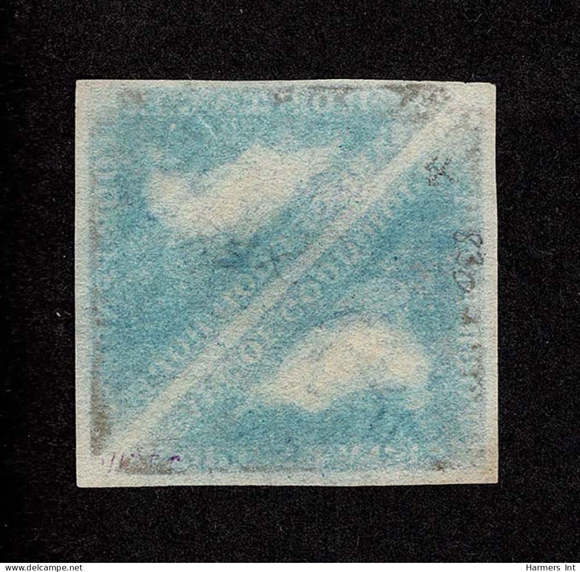 Lot # 489 1853 “Triangular”, Perkins Bacon Printing, 4d Blue On Bluish Paper, PAIR - Cape Of Good Hope (1853-1904)