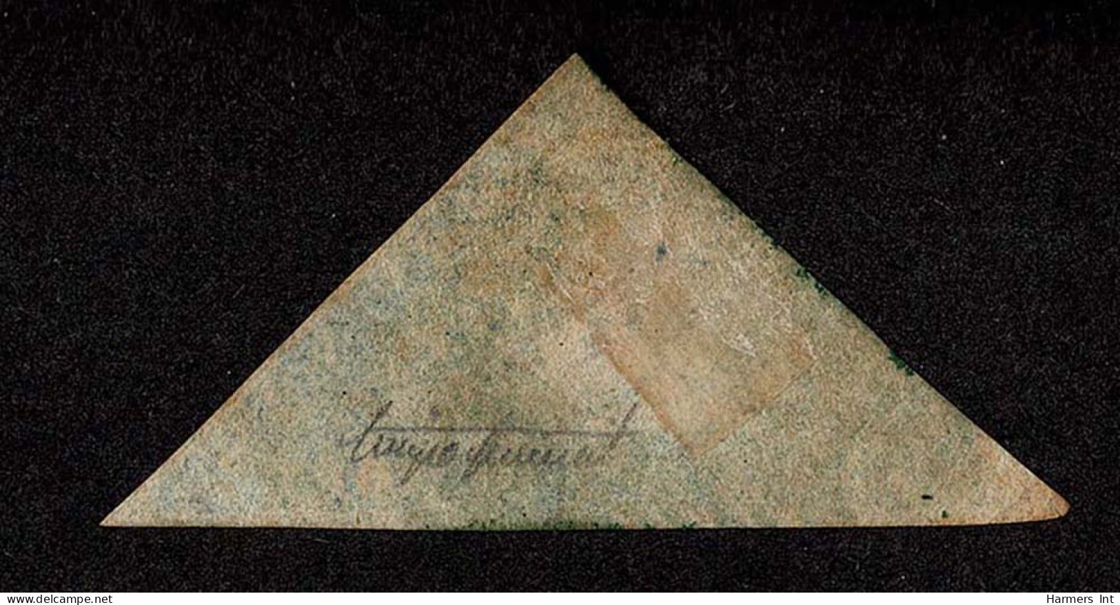 Lot # 497 1855-63 “Triangular”, Perkins Bacon Printing, 4d Blue On White Paper Good Even Margins All Around, GREEN Trian - Cape Of Good Hope (1853-1904)