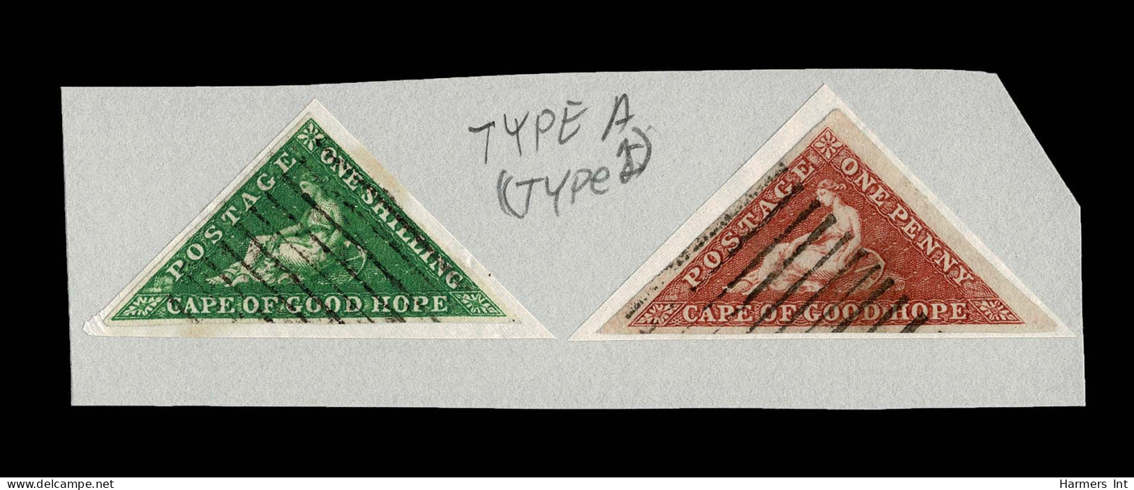 Lot # 509 1853-63 Group Of Four Triangulars, All Attractively Canceled - Cape Of Good Hope (1853-1904)