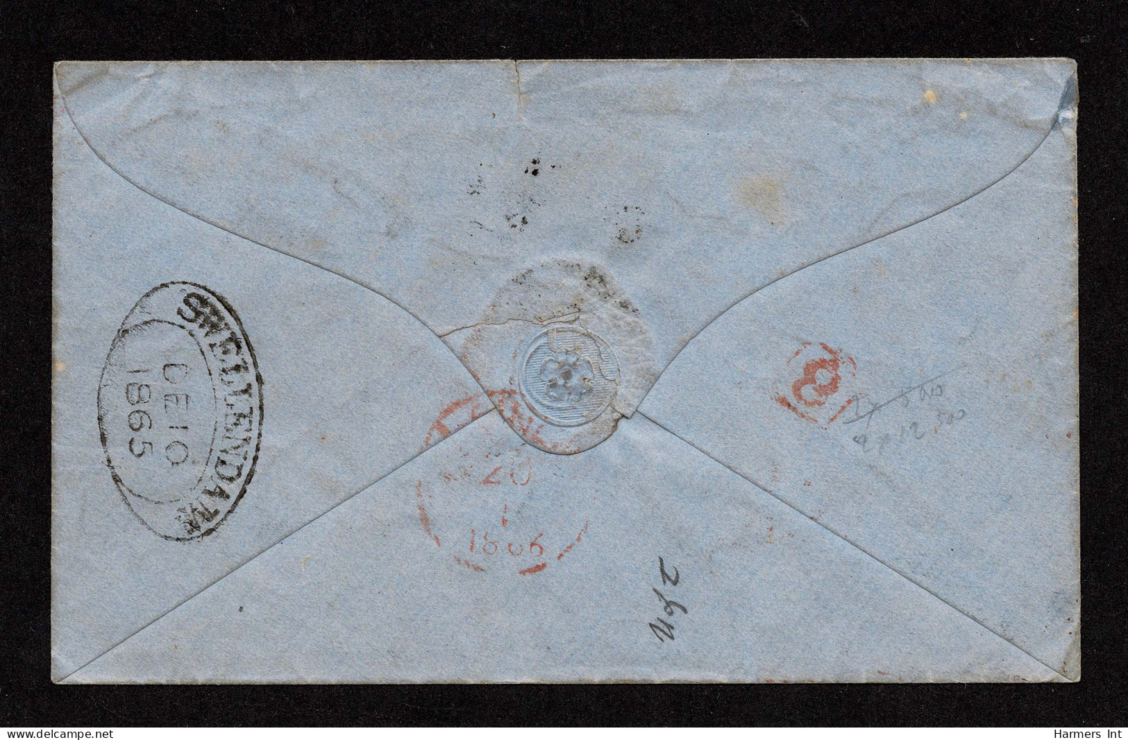 Lot # 523 Used To Holland:1863-64 “Triangular”, De La Rue Printing, 1d Brownish Red PAIR, Enormous Margins To Just In, T - Cape Of Good Hope (1853-1904)