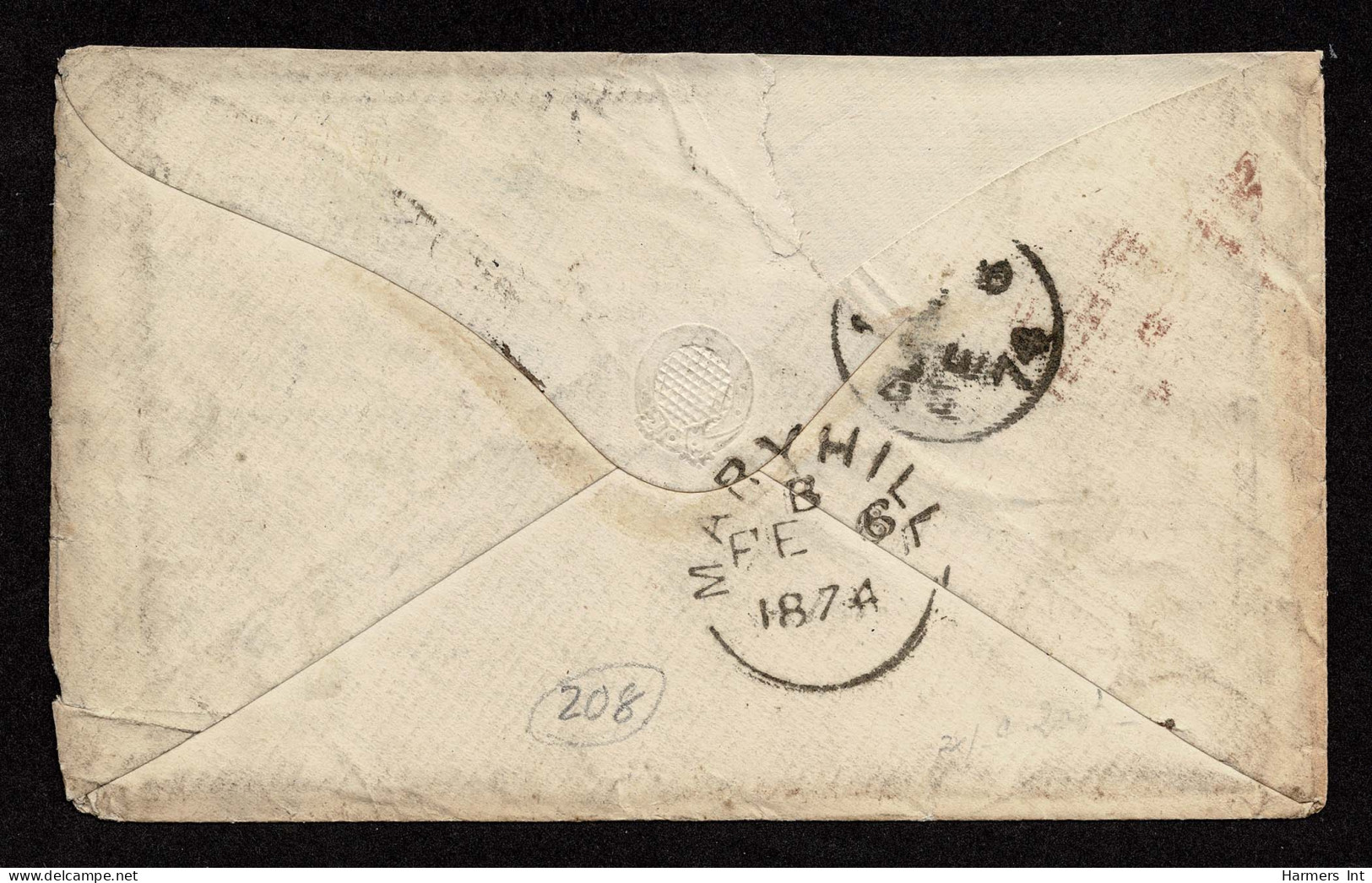 Lot # 529 Used To Scotland: 1873 (27 Dec.) Private Ship Double Rate Envelope From King Williams Town To Glasgow, Scotlan - Cape Of Good Hope (1853-1904)