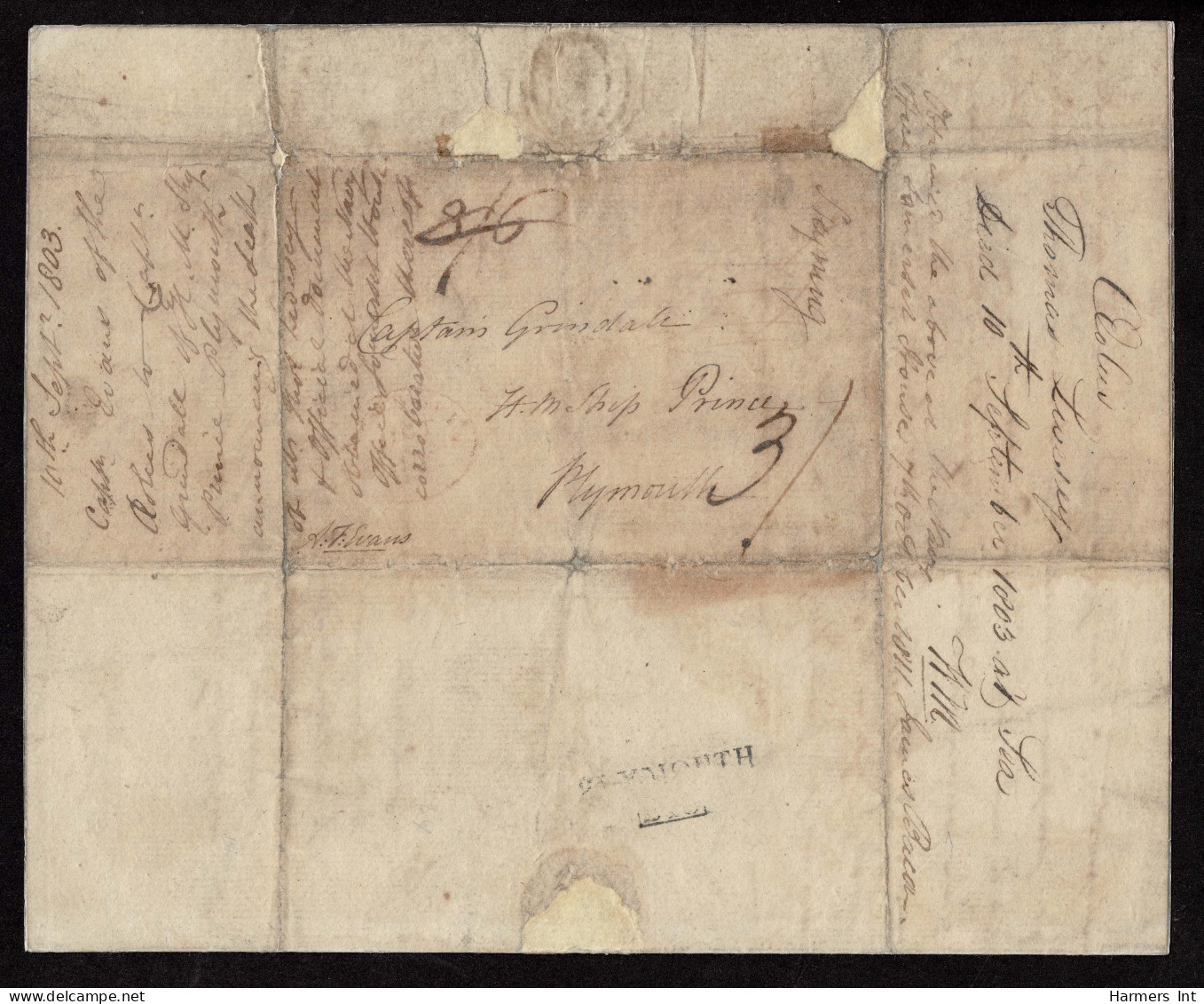 Lot # 562 CAYMAN ISLANDS: 1803; Earliest Known Folded Letter From The Cayman Islands - Kaimaninseln