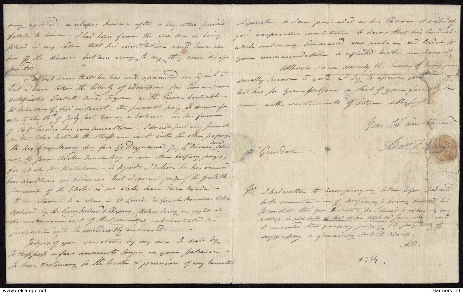 Lot # 562 CAYMAN ISLANDS: 1803; Earliest Known Folded Letter From The Cayman Islands - Iles Caïmans