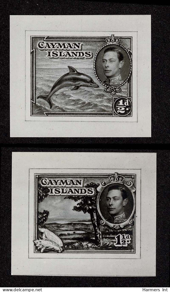 Lot # 565 CAYMAN ISLANDS: 1938-48 ½d And 1½ S King George VI Pictorial Photographic Essays Of An Unissued Design Ex De L - Iles Caïmans