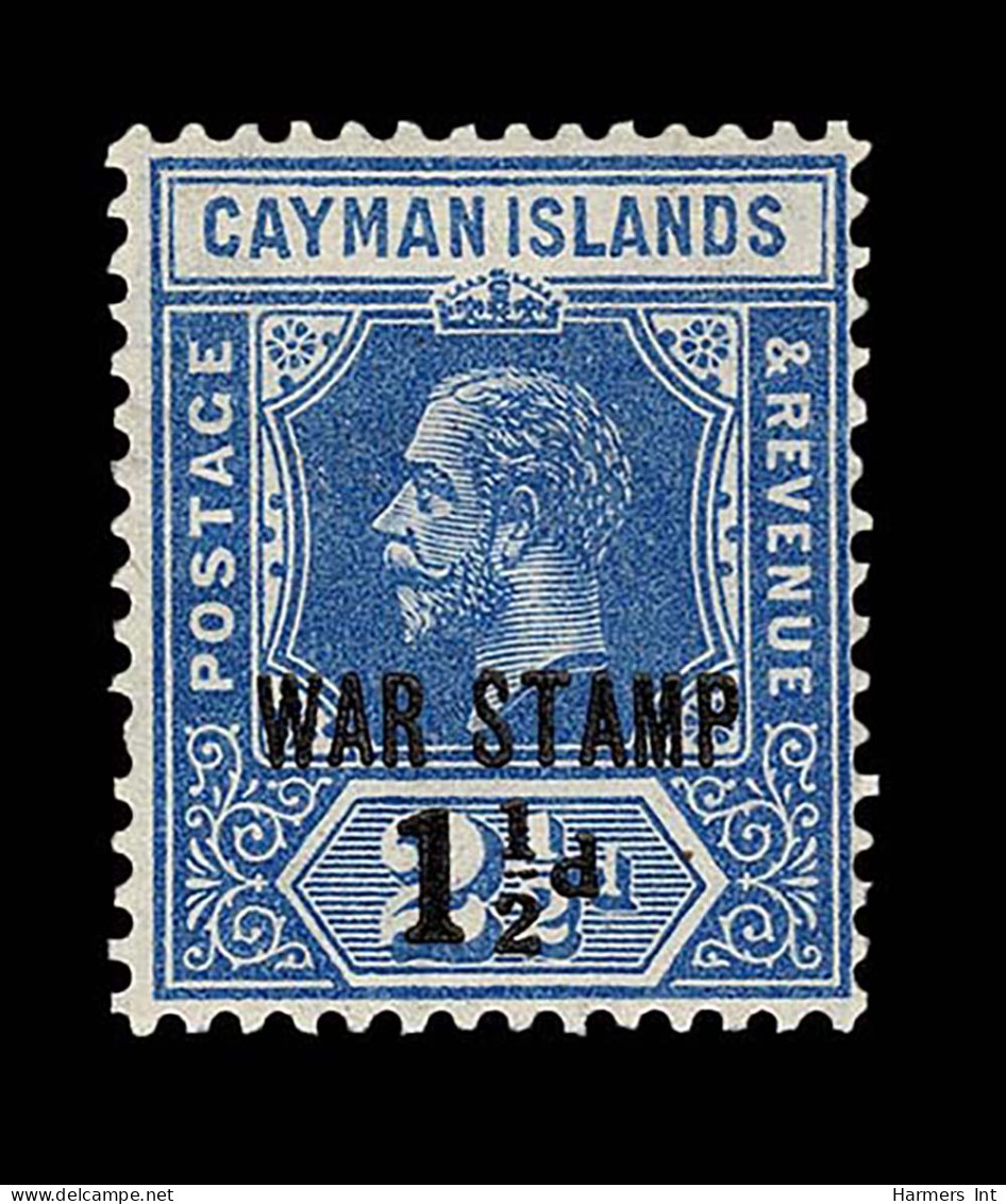 Lot # 566 CAYMAN ISLANDS: 1917 War Stamp 1 ½ On 2½ Deep Blue - Cayman Islands