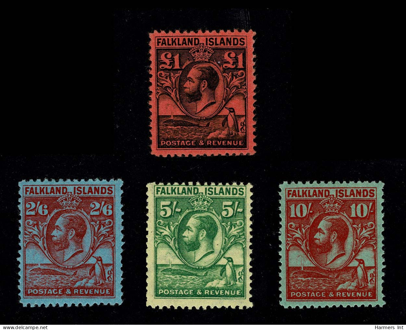 Lot # 570 FALKLAND ISLANDS: 1929 -3½ 6d To £1 Partial Set - Falkland