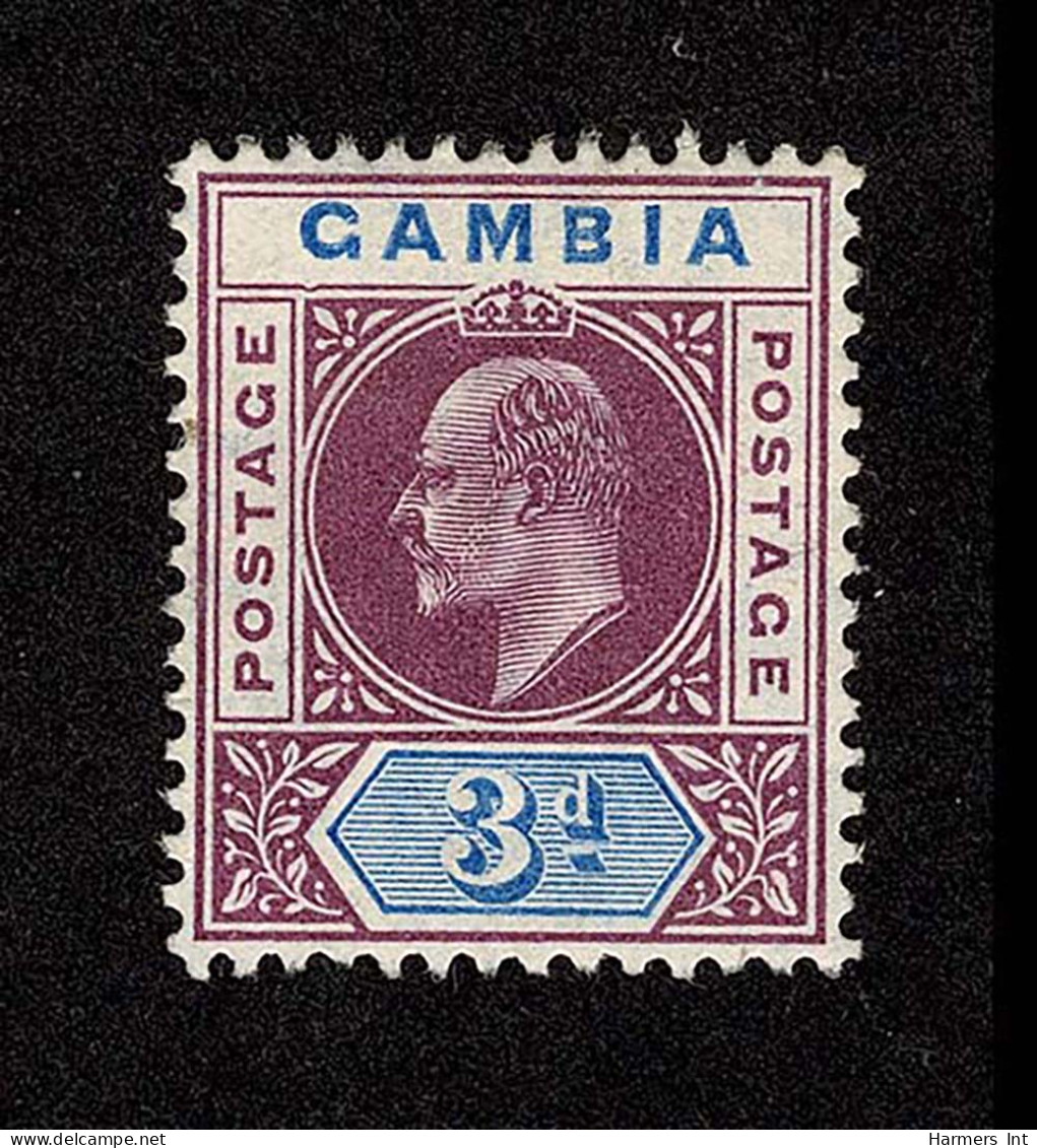 Lot # 573 GAMBIA: 1905, King Edward VII, 3d Purple & Ultramarine, “dented Frame” Variety - Gambie (...-1964)