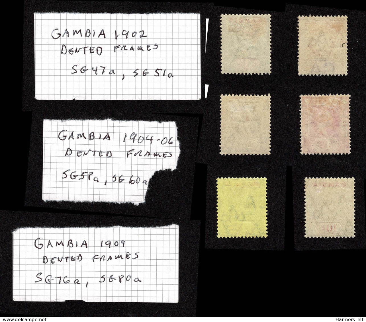 Lot # 575 GAMBIA:: 1902 To 1909 2d, 6d, 1d, 2½d, 4d, 10d King Edward VII “dented Frame” Variety Selection Of 6 Stamps Fr - Gambia (...-1964)