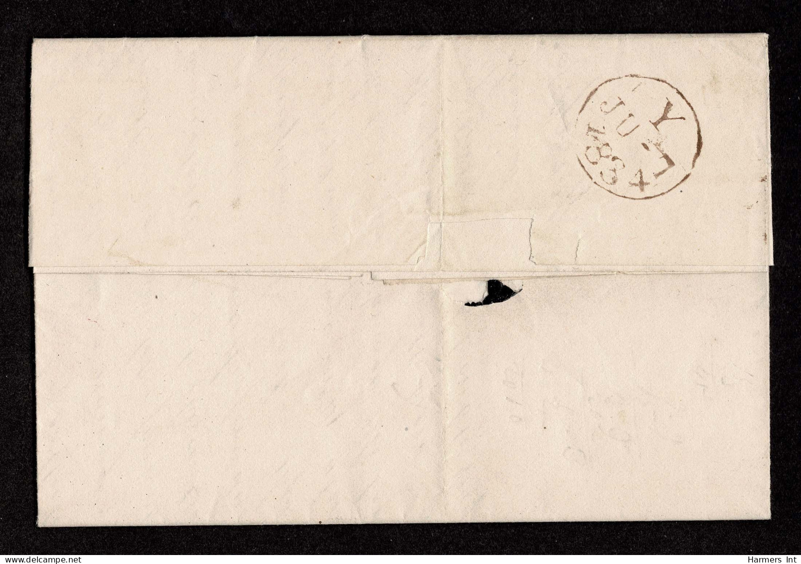 Lot # 580 1834 London To Bermuda Stampless: Folded Letter Date-lined "London 7 June 1834" - ...-1840 Préphilatélie