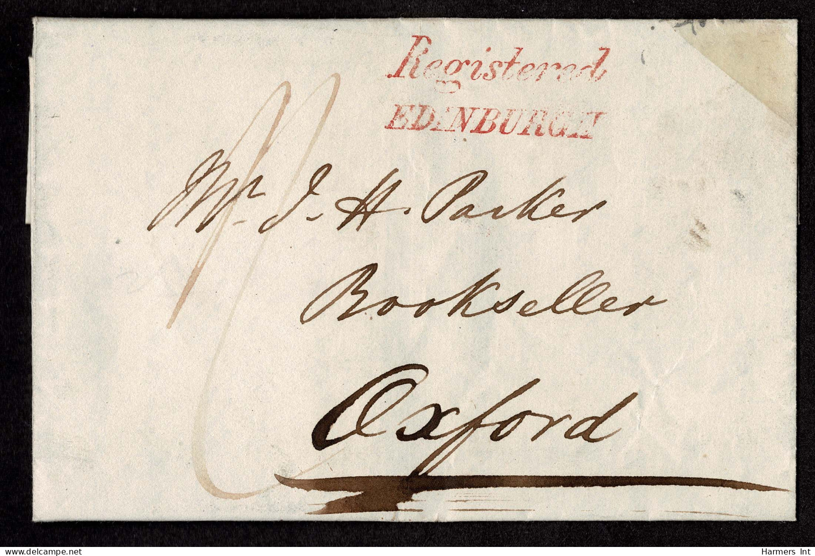 Lot # 581 Edinburgh To London: 1841 Registered Folded Letter (bookseller's Order) - ...-1840 Préphilatélie