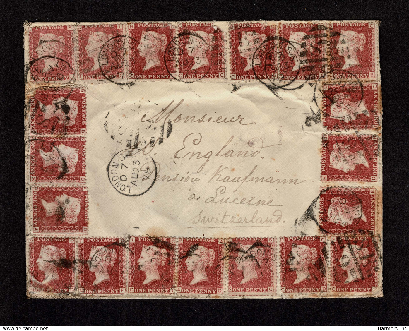 Lot # 596 1841 To 1860's 1d Reds Imperforate And Perforated: A Holding Comprising Over 600 Covers, Singles, Multiples Up - Unused Stamps