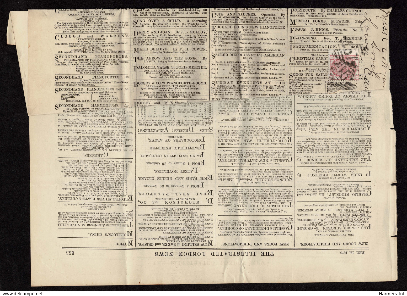 Lot # 601 1878 Illustrated London News; 5 Folded Newspaper Single Pages - Briefe U. Dokumente