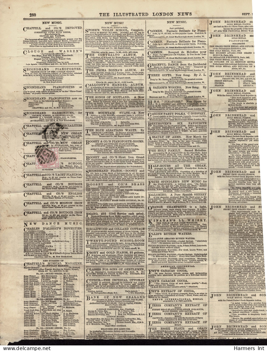 Lot # 601 1878 Illustrated London News; 5 Folded Newspaper Single Pages - Lettres & Documents