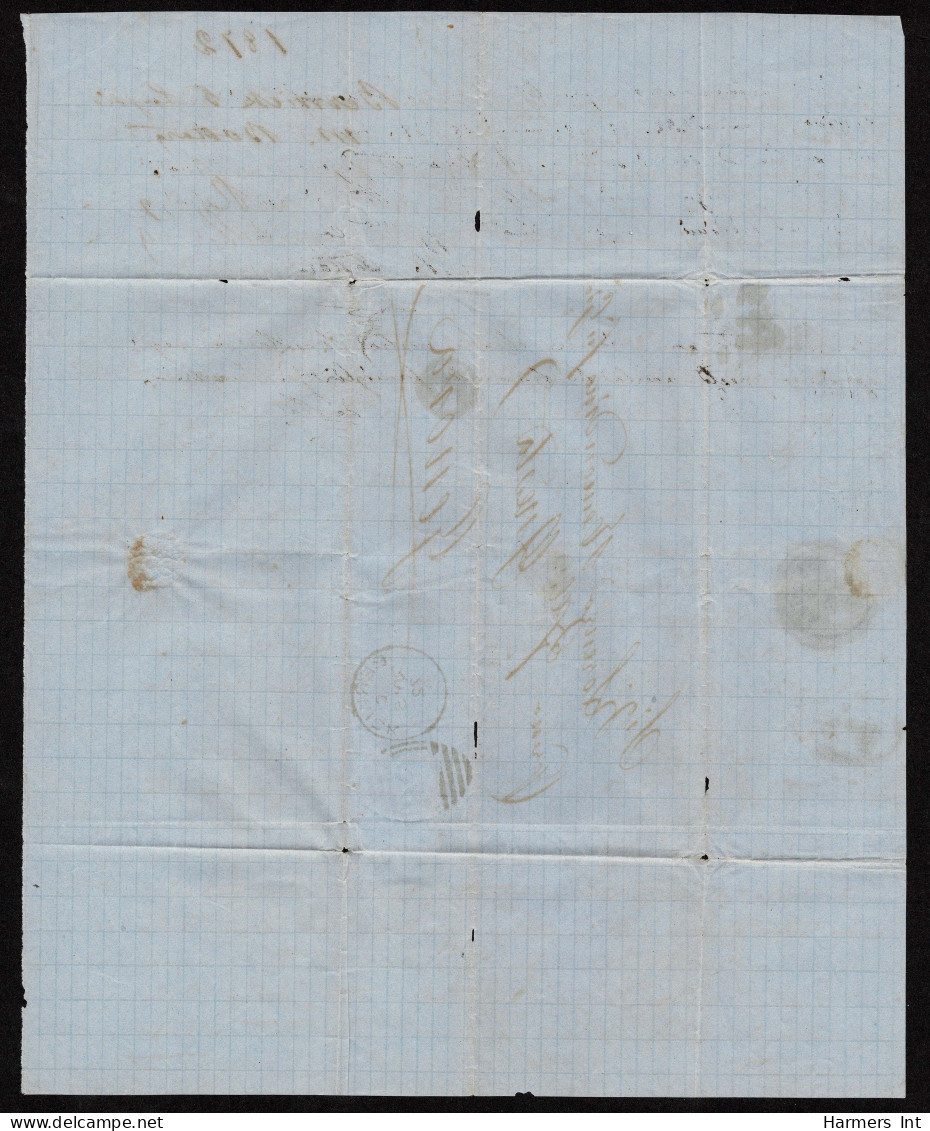 Lot # 623 Used To Genoa: 1872, Queen Victoria, 6d Deep Chestnut, Spray Of Rose Watermark Scarce Shade - Covers & Documents