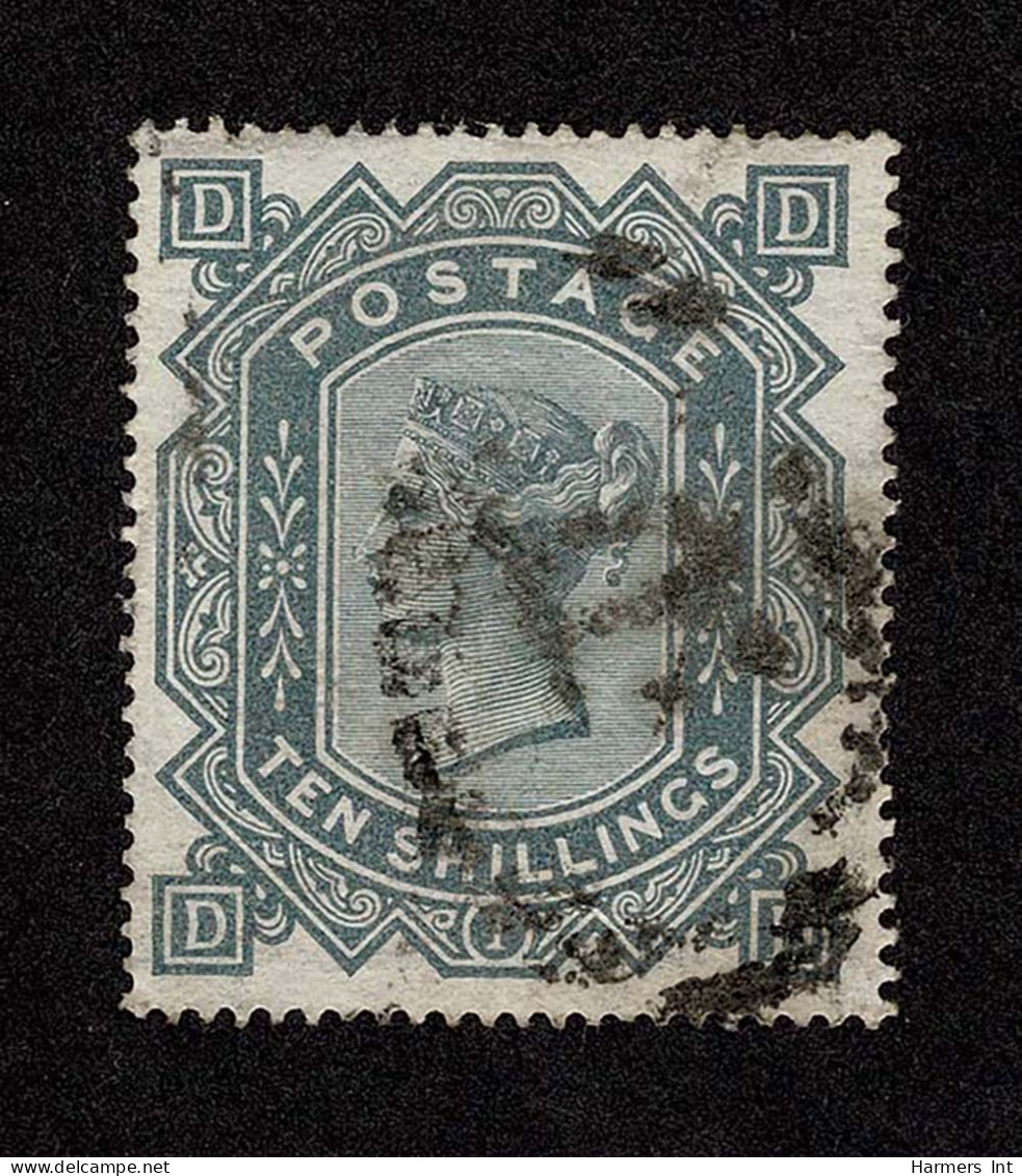 Lot # 624 1878, Queen Victoria, 10s Greenish Gray, Sheet Margin Maltese Cross Watermark At Bottom - Briefe U. Dokumente