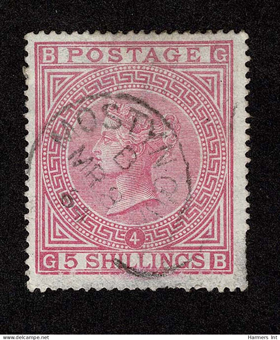 Lot # 628 1882, Queen Victoria, 5s Rose On White Paper, Anchor Watermark - Gebraucht