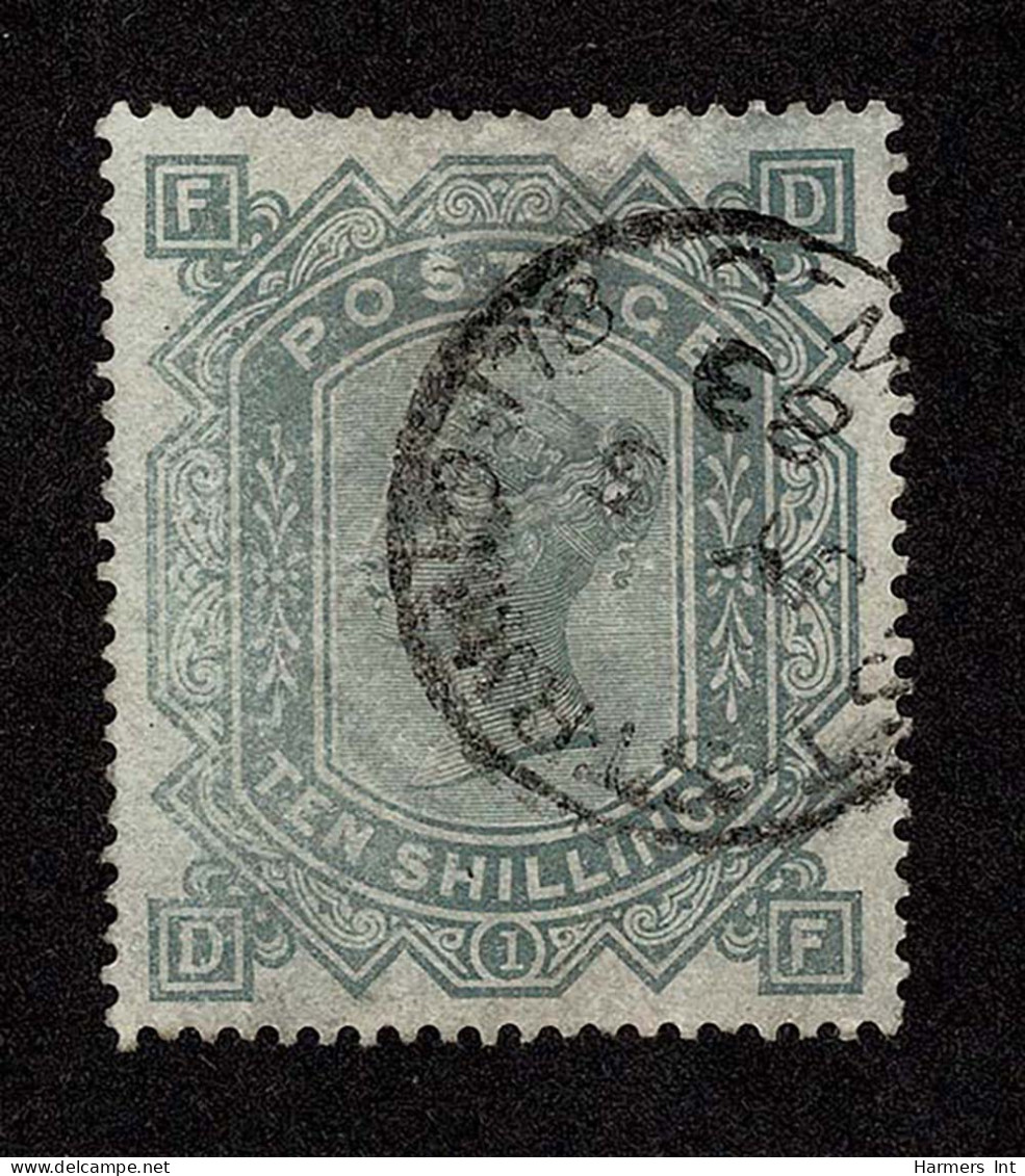 Lot # 629 1883, Queen Victoria, 10s Greenish Gray On White Paper, Anchor Watermark, Light Shade - Gebraucht