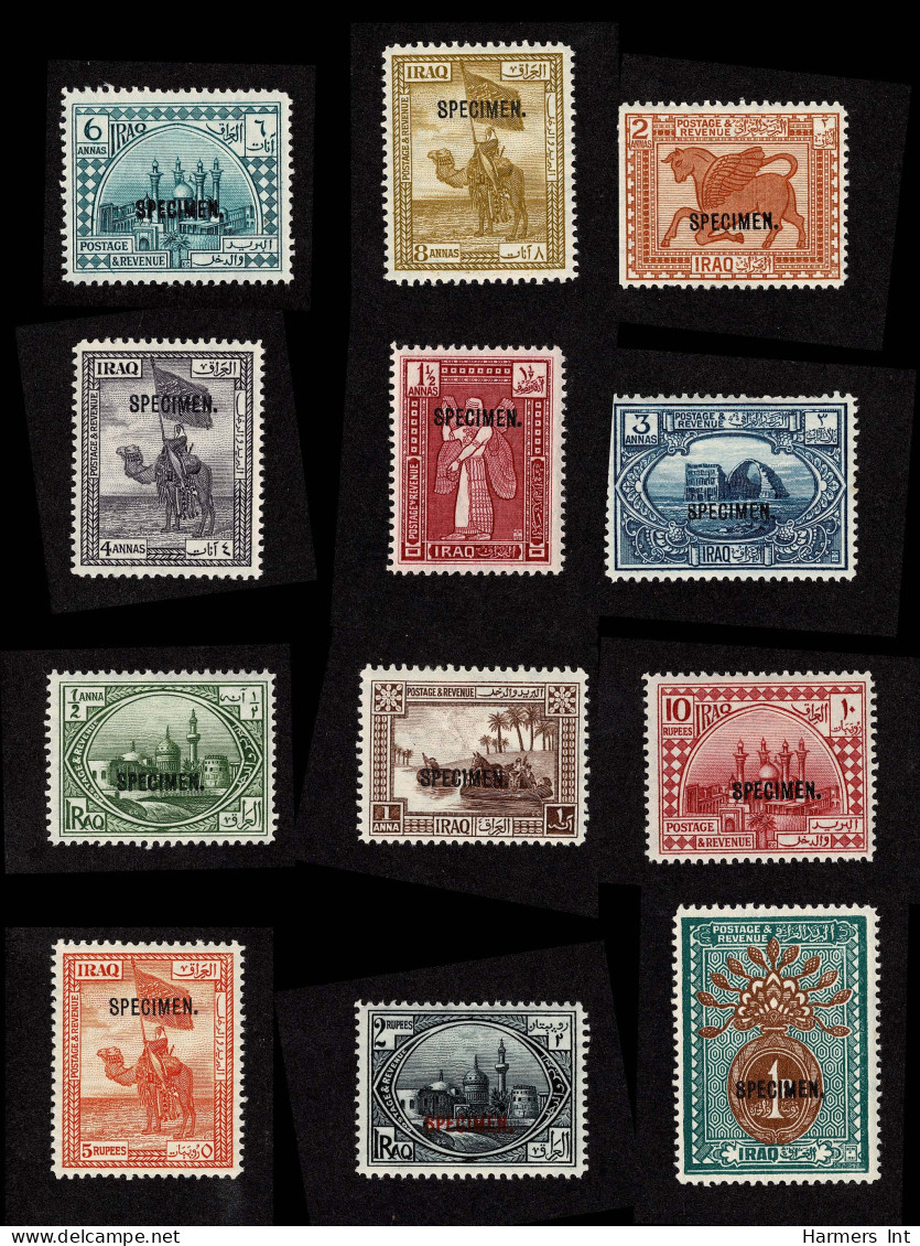 Lot # 774 Iraq - Mesopotamia: 1923-25 Set Of 12 NOT 13 - Overprinted SPECIMEN - Irak