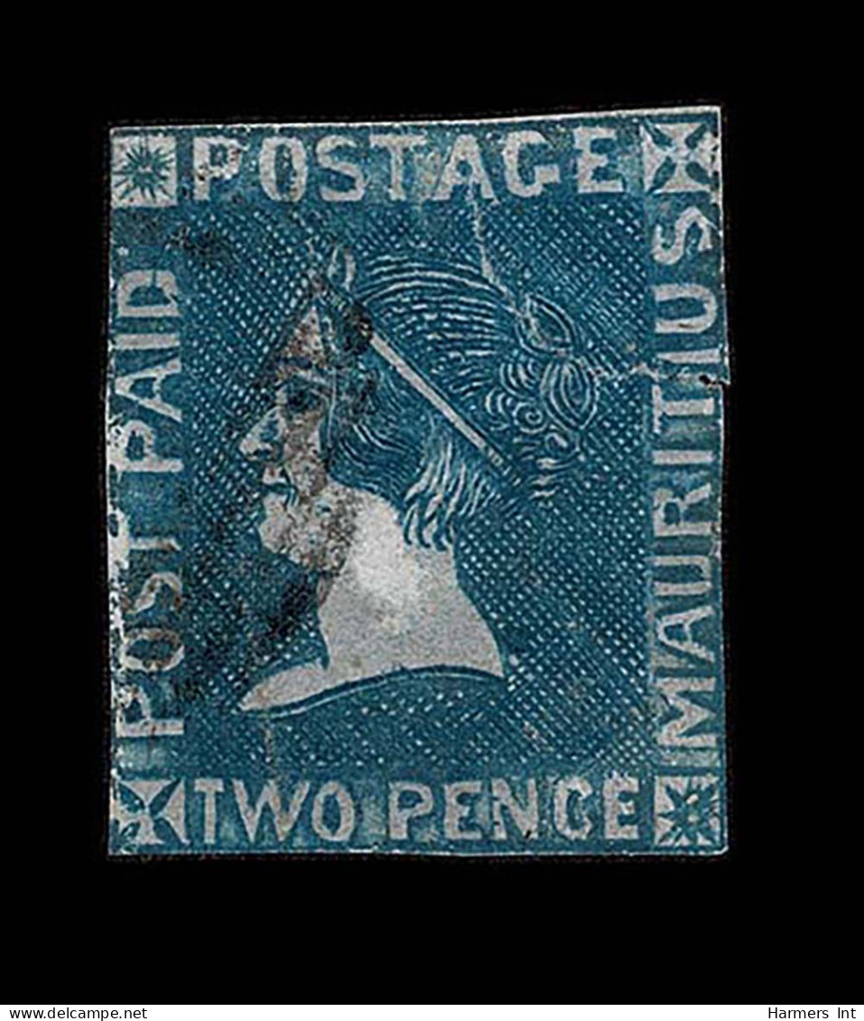 Lot # 788 Mauritius: 1859, Sherwin Re-engraved Issue, 2d Deep Blue On Bluish - Maurice (...-1967)