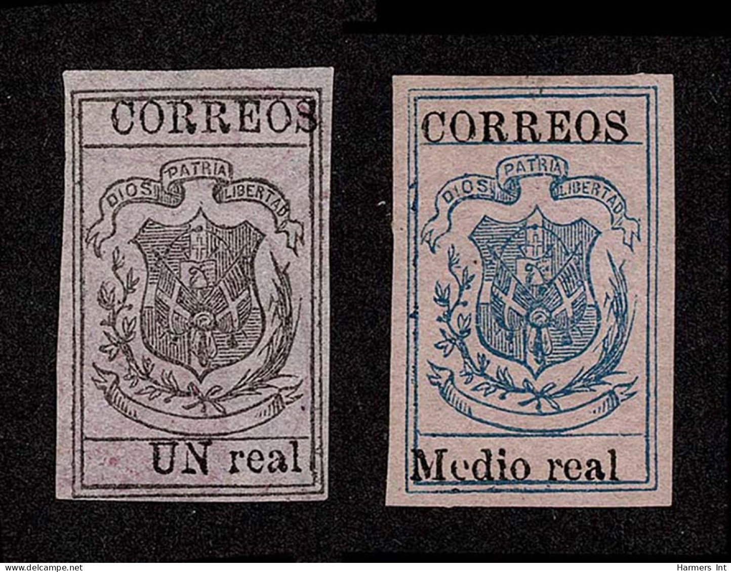 Lot # 841 Dominican Republic: 1870-73 1/2r On Rose And 1r On Violet, Unused - República Dominicana