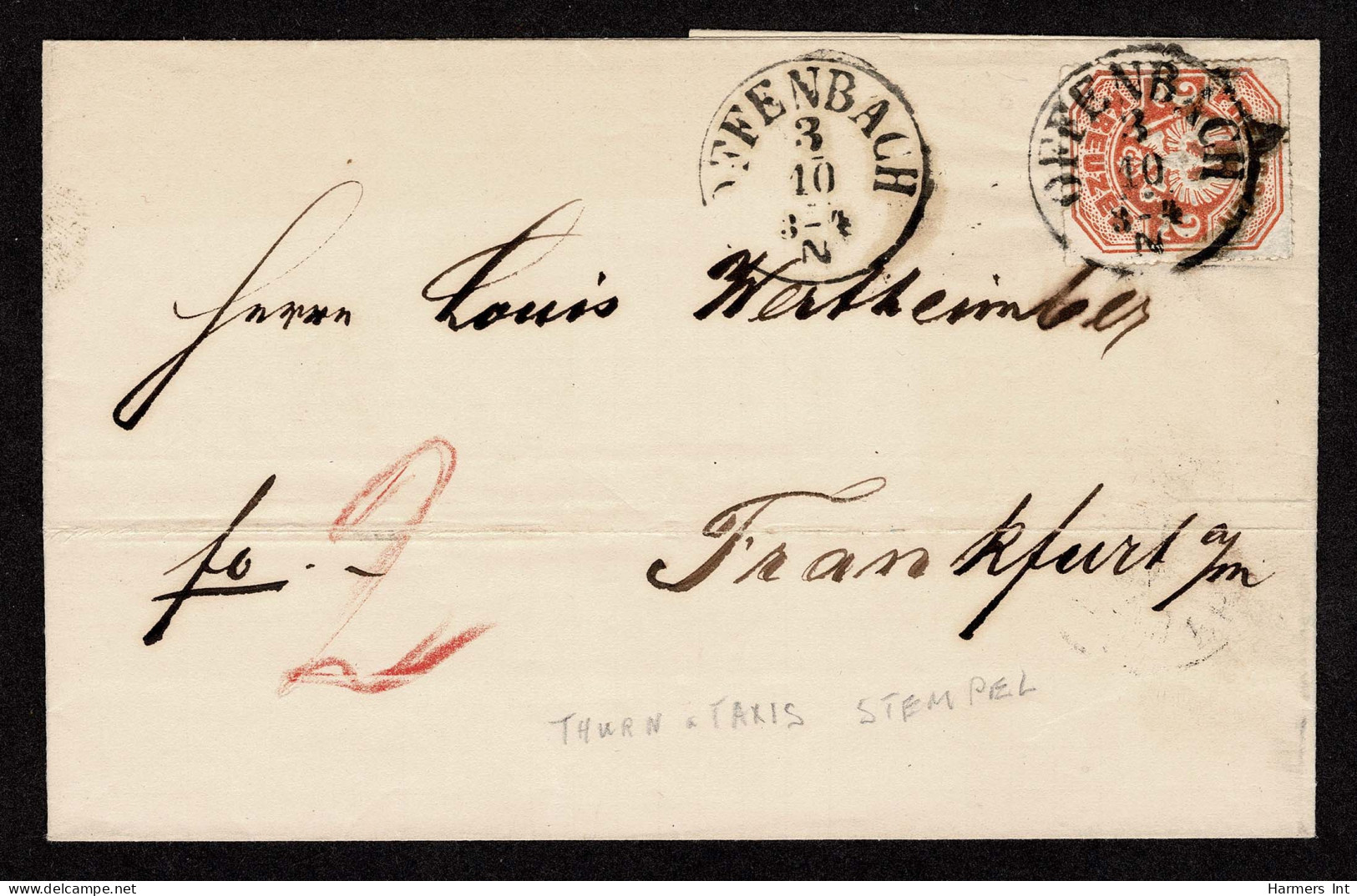 Lot # 847 German States - Prussia: 1867, 2kr Orange - Gebraucht