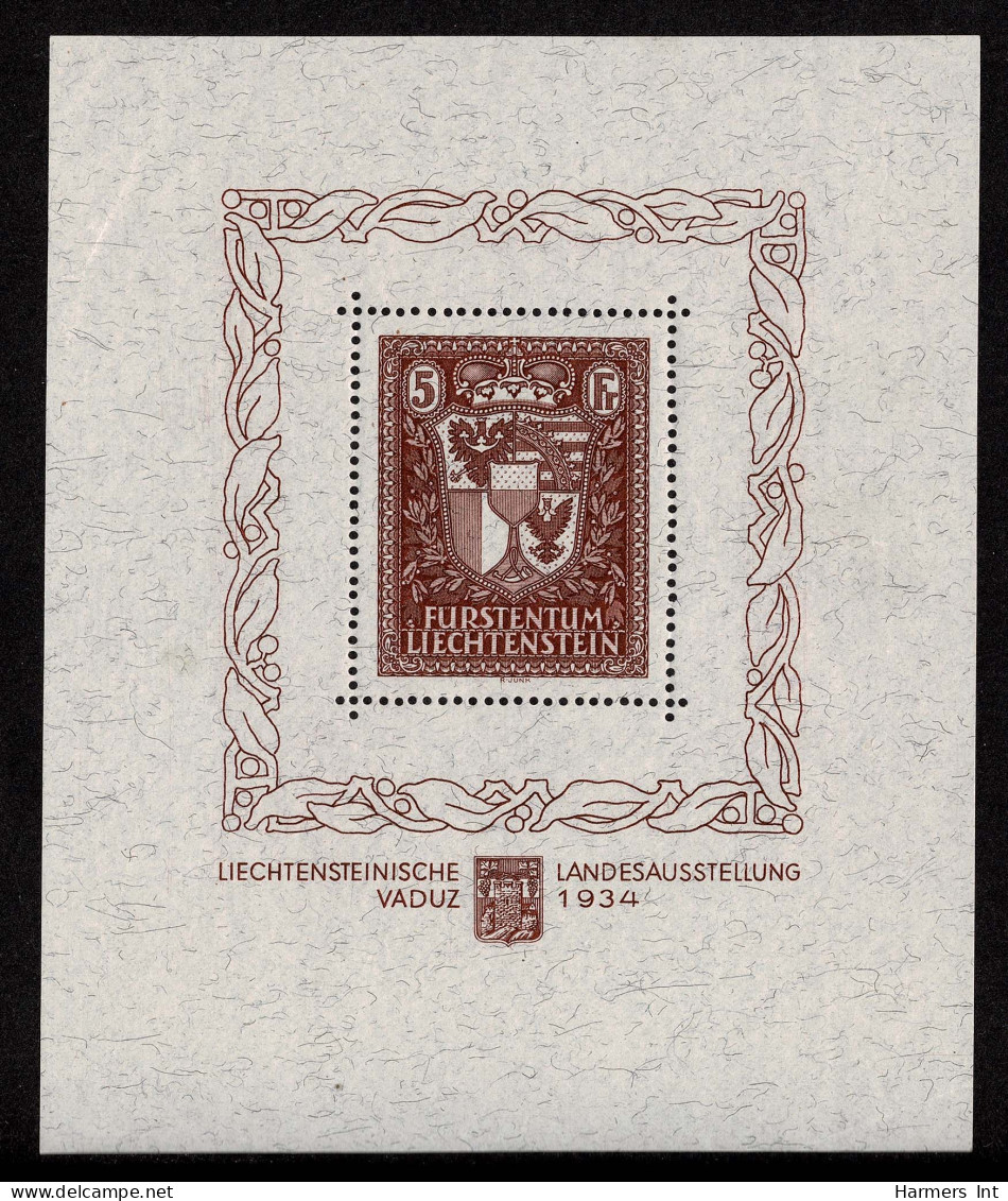 Lot # 858 Liechtenstein: 1934, Vaduz Exhibition Souvenir Sheet - ...-1912 Préphilatélie