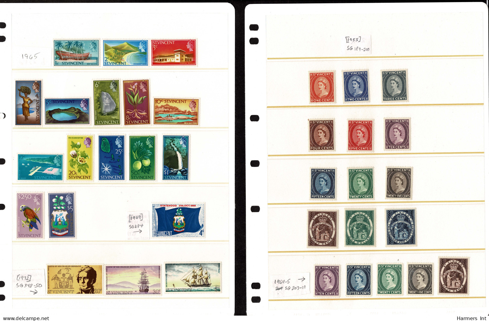 Lot # 877 British Commonwealth: Mostly 20th Century accumulation on exhibition pages or large stock pages, 290 stamps