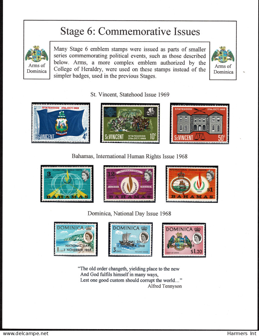 Lot # 877 British Commonwealth: Mostly 20th Century accumulation on exhibition pages or large stock pages, 290 stamps