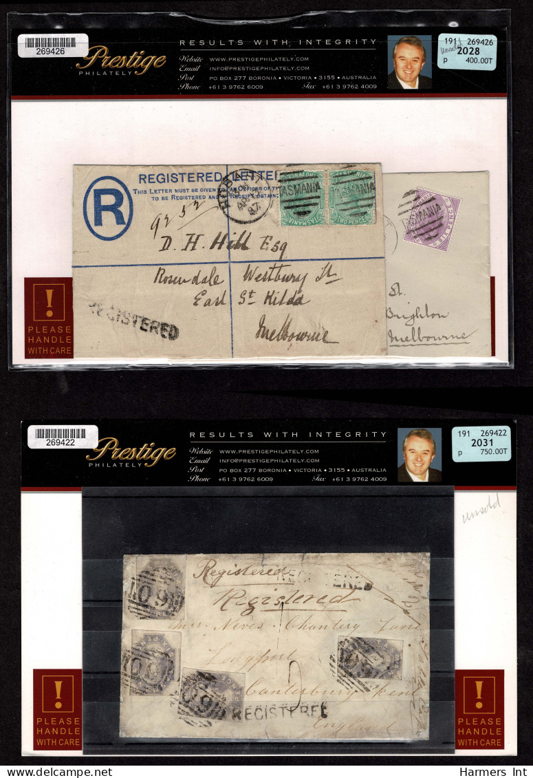 Lot # 879 Australian States:Tasmania: The Following Lot Comprises 11 Unsold Lots In Their Original Lot Sheets - Colecciones (sin álbumes)