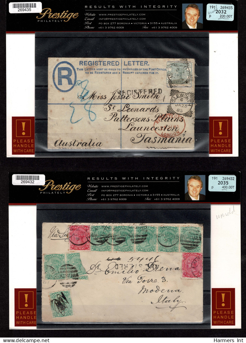 Lot # 879 Australian States:Tasmania: The Following Lot Comprises 11 Unsold Lots In Their Original Lot Sheets - Collections (without Album)