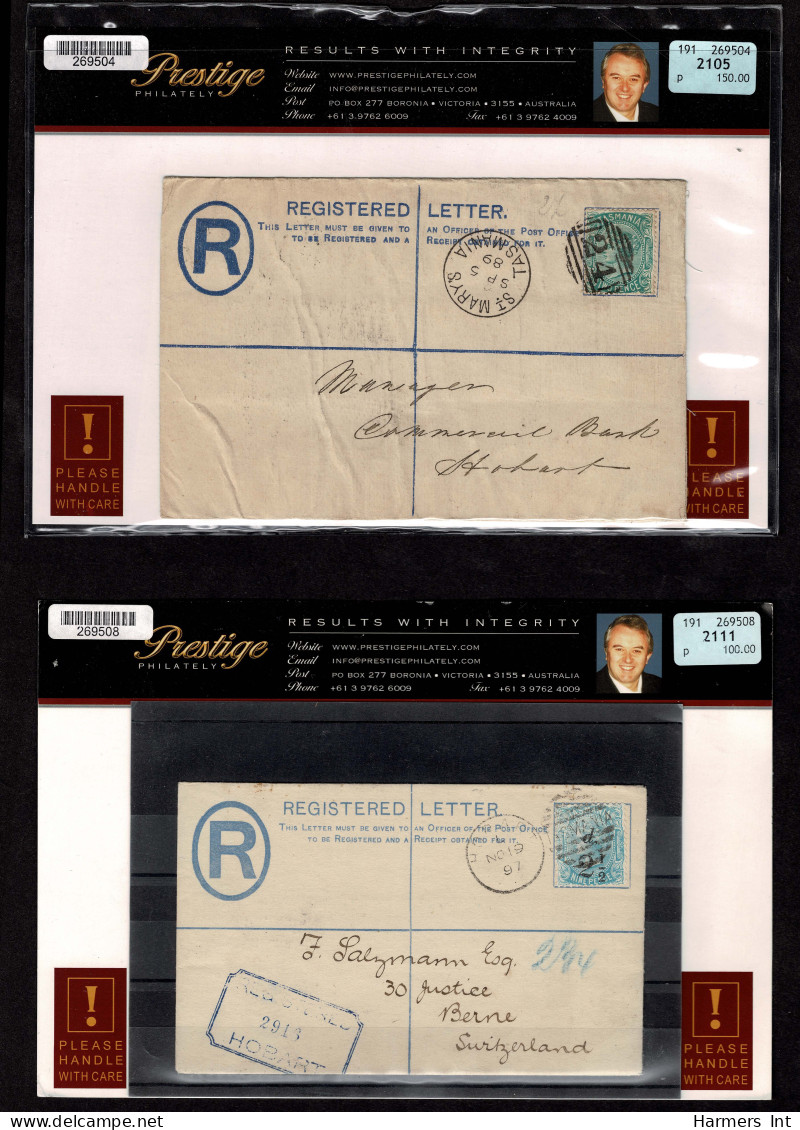 Lot # 879 Australian States:Tasmania: The following lot comprises 11 unsold lots in their original lot sheets