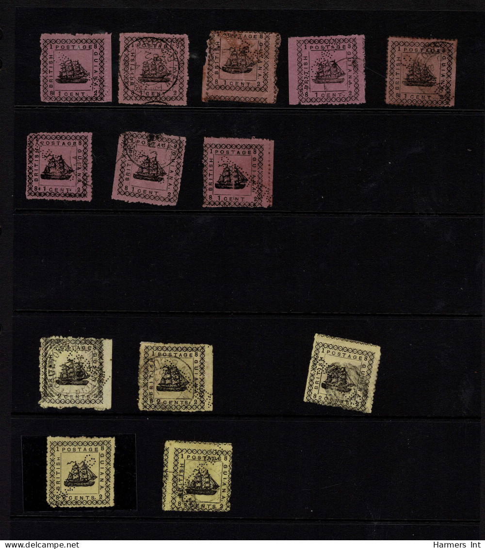 Lot # 880 British Guiana: Mostly 19th Century Accumulation On 24 Large Stock Pages, Over 700 Stamps - Sammlungen (ohne Album)