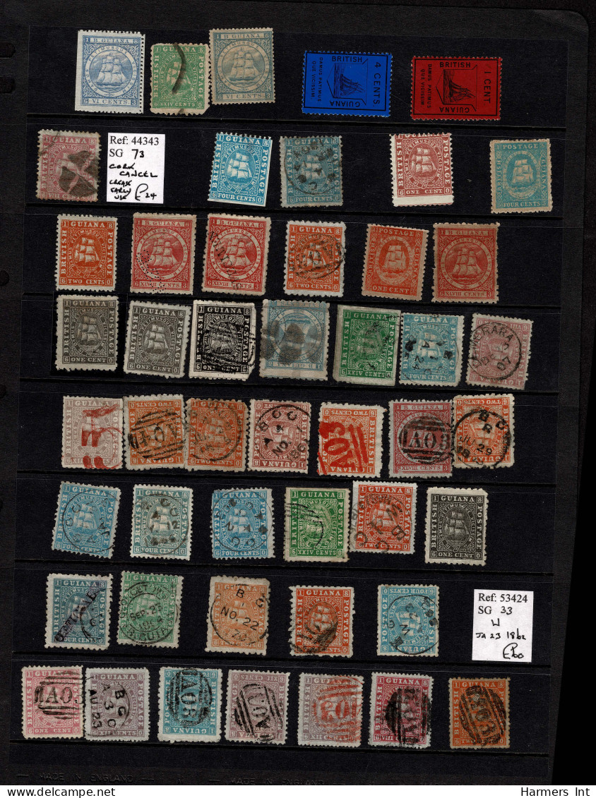 Lot # 880 British Guiana: Mostly 19th Century Accumulation on 24 large stock pages, over 700 stamps