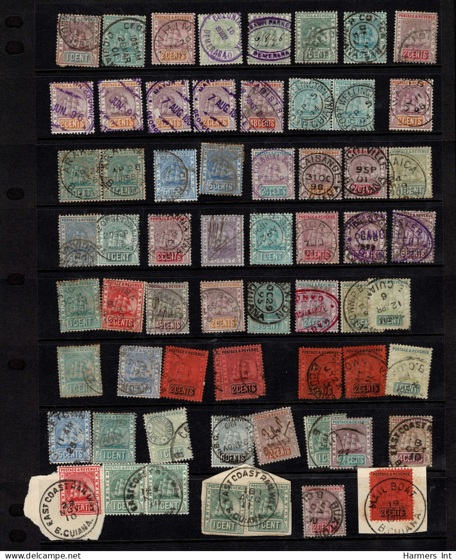 Lot # 880 British Guiana: Mostly 19th Century Accumulation on 24 large stock pages, over 700 stamps