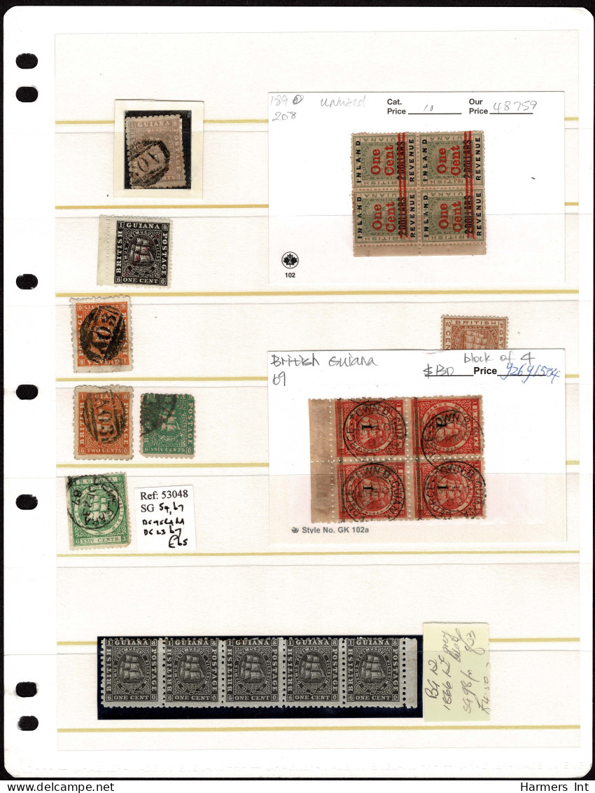 Lot # 880 British Guiana: Mostly 19th Century Accumulation on 24 large stock pages, over 700 stamps