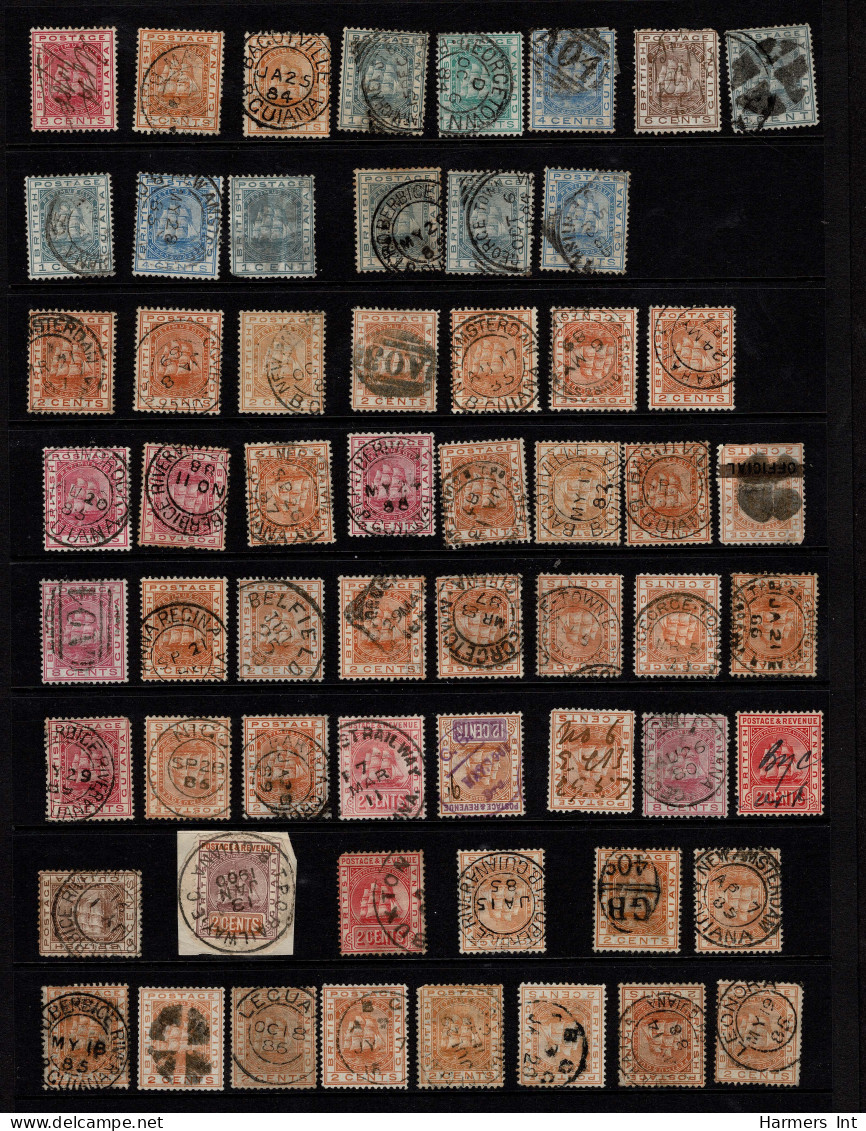 Lot # 880 British Guiana: Mostly 19th Century Accumulation on 24 large stock pages, over 700 stamps