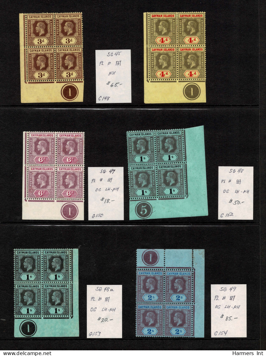 Lot # 885 Cayman Islands: Small accumulation of 264 stamps including 1900 set SPECIMEN