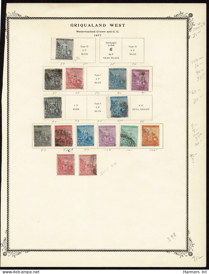 Lot # 886 Griqualand West: Small Selection Of 55 Stamps On Album Pages - Sammlungen (ohne Album)