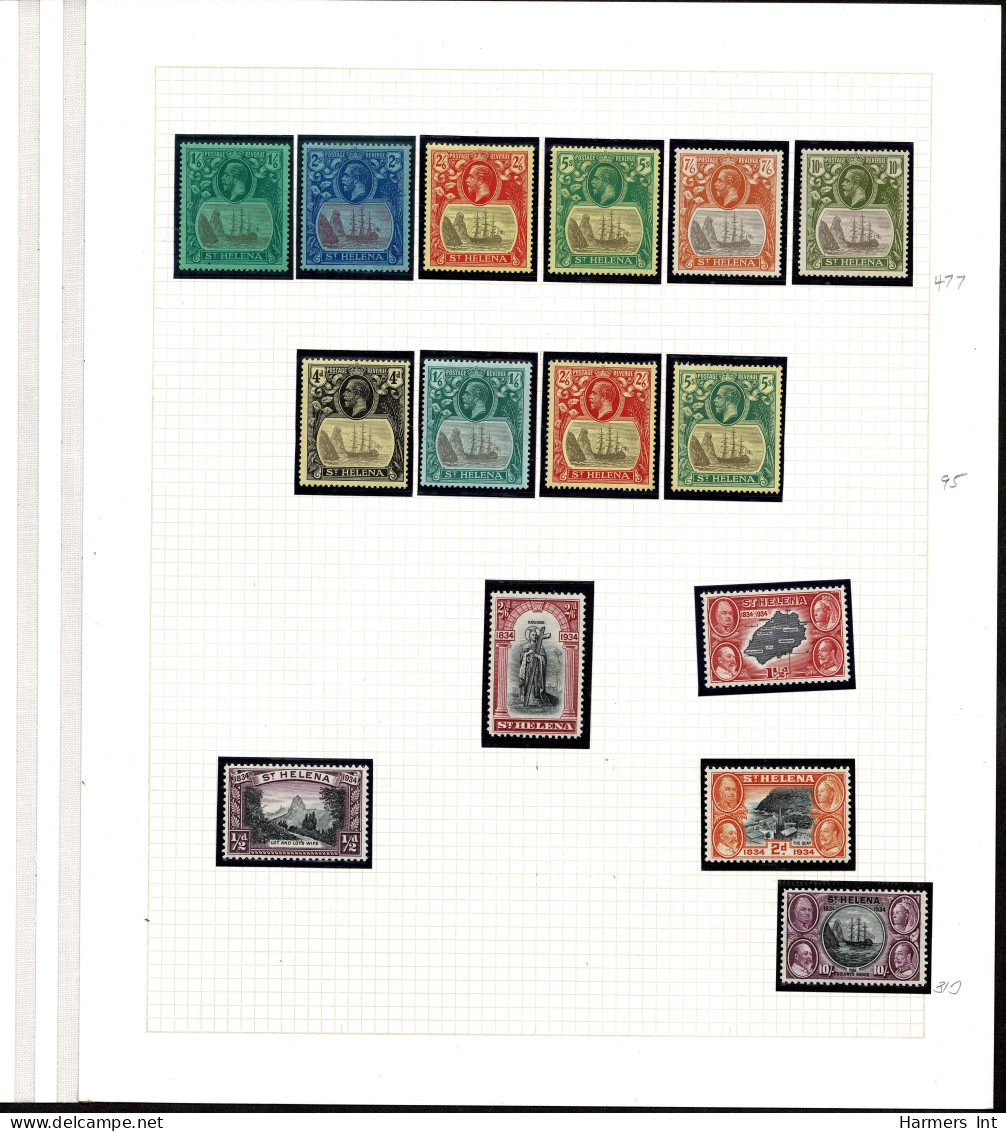 Lot # 888 St Helena: 1890 To 1934, Group Of 77 O.g. Stamps - Collections (without Album)