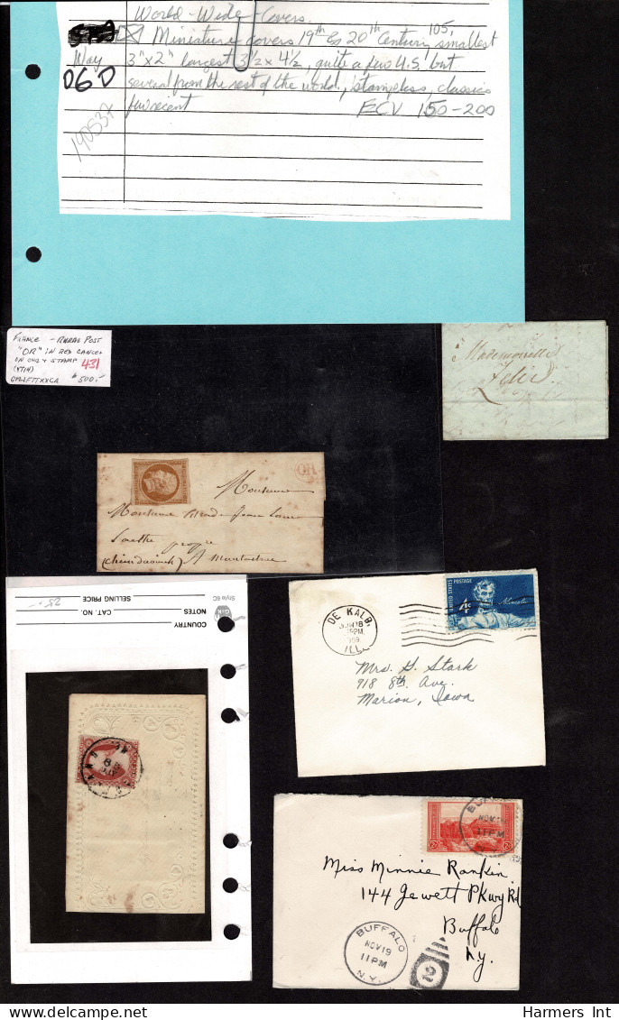 Lot # 908 Collections: Worldwide Covers: Miniature Covers 19th & 20th Century, 105 Items - Colecciones (sin álbumes)
