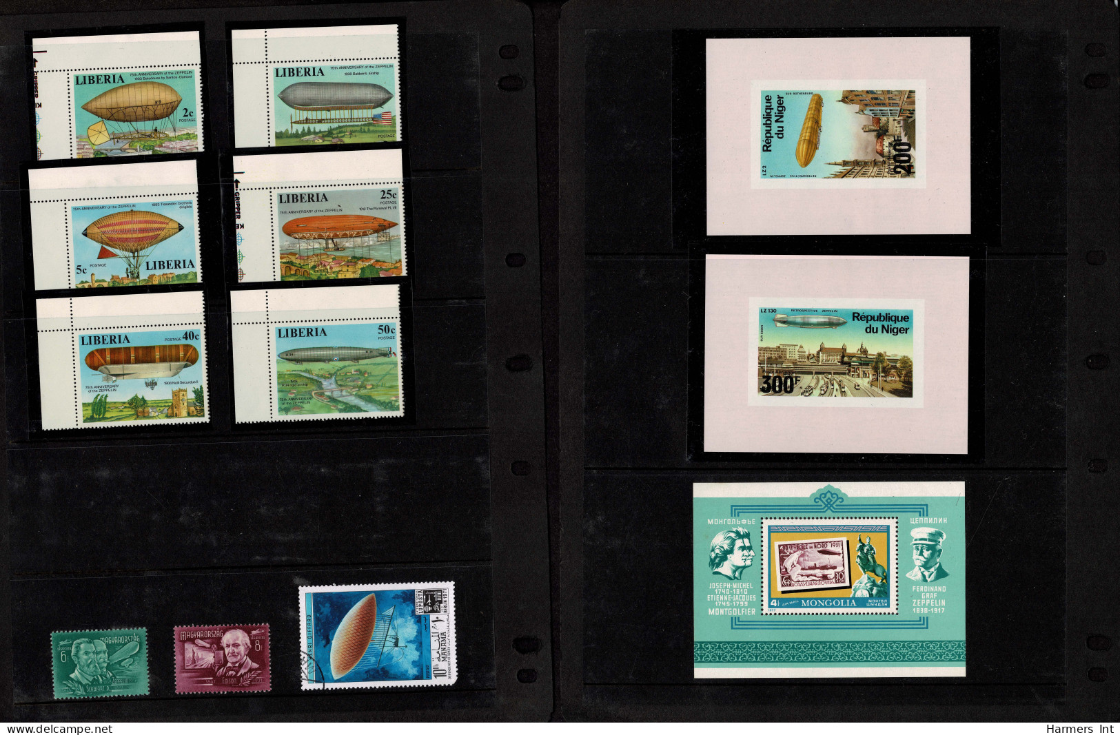 Lot # 909 Zeppelin and Flights: A very nice collection of covers and stamps in stock book and sleeved.