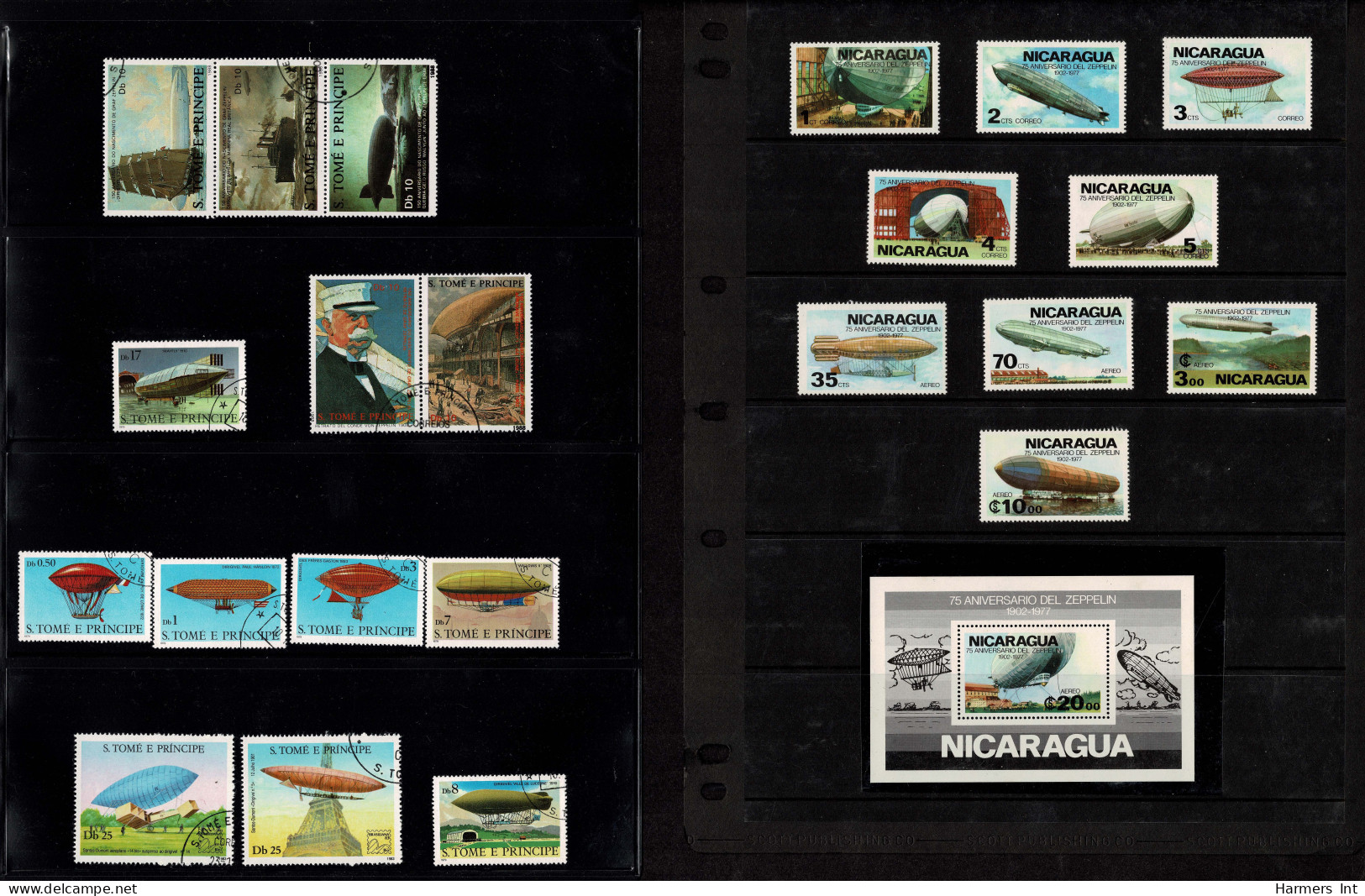 Lot # 909 Zeppelin and Flights: A very nice collection of covers and stamps in stock book and sleeved.